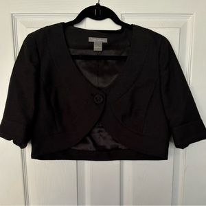Ann Taylor Black Cropped Shrug Blazer Size 8